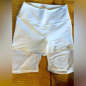 Alo white shorts with mesh